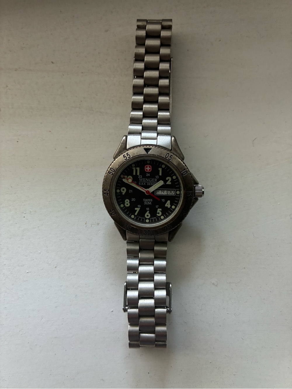 Wenger Women’s Stainless Steel Bracelet Watch with Black Dial